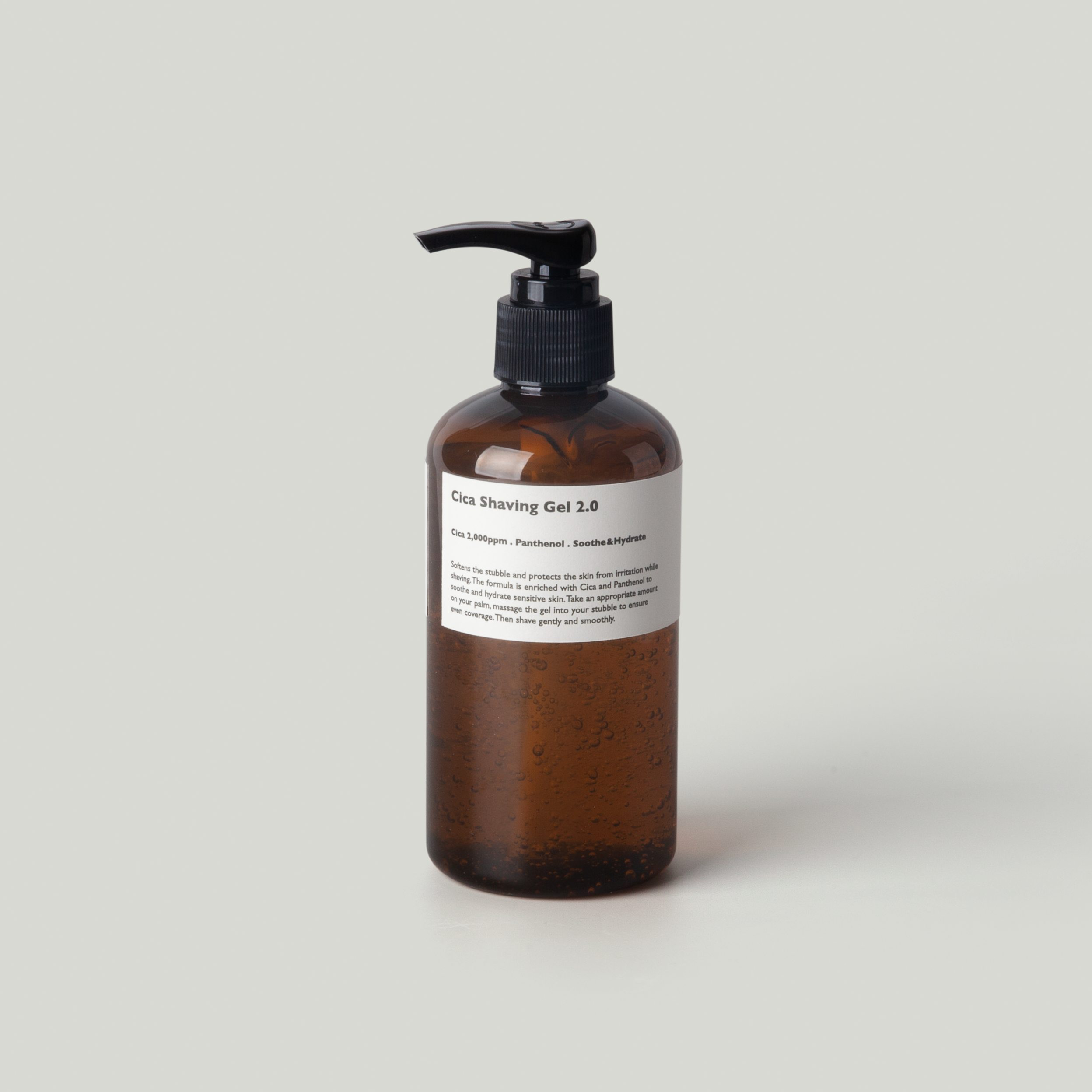 LAZY SOCIETY Shaving Set 24 Packs - Gentleman Korea men’s Cica shaving gel bottle, brown pump dispenser for gentle Korean skincare routine