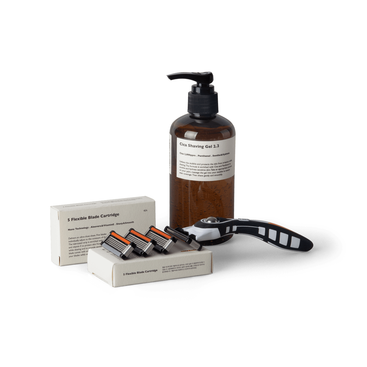 LAZY SOCIETY Shaving Set 8 Pieces from Gentleman Korea — men's shaving kit with razor, cartridges and shaving gel