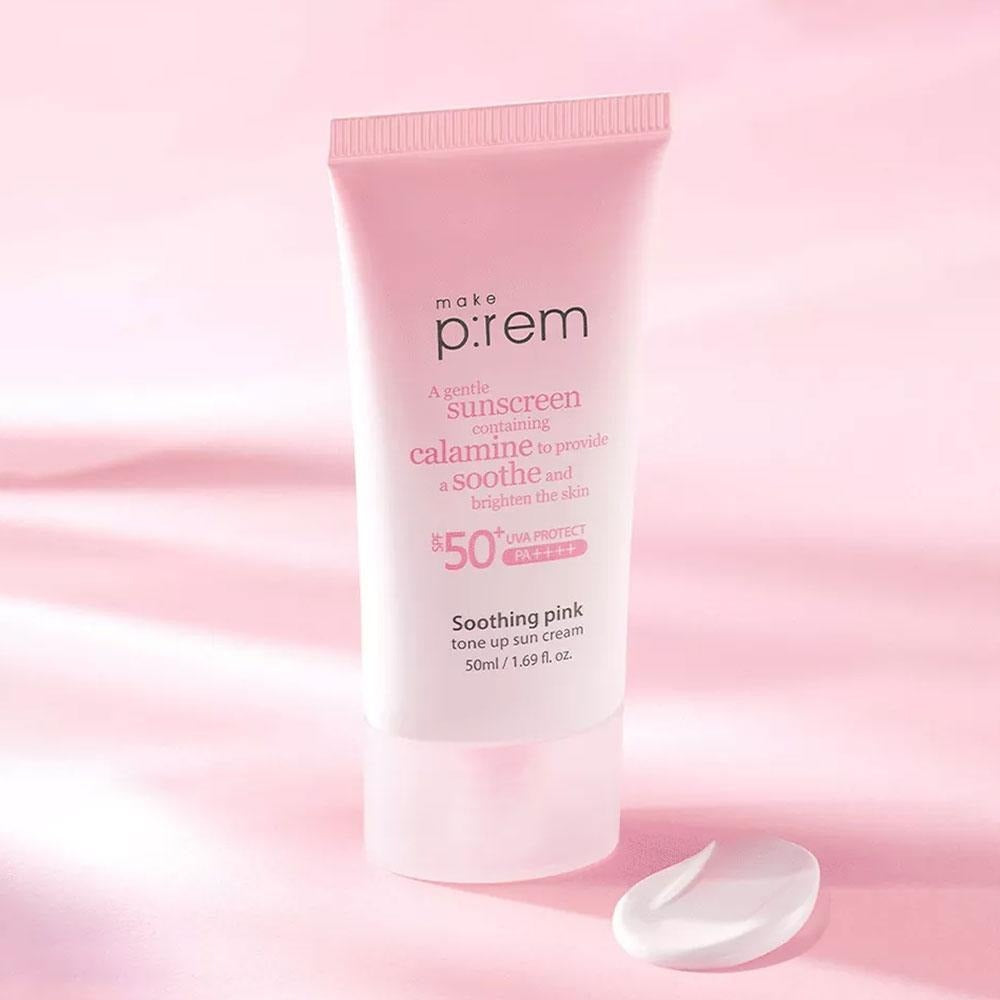 MAKE P:REM Soothing Pink Tone-Up Sunscreen SPF 50+ PA++++ 50ml
