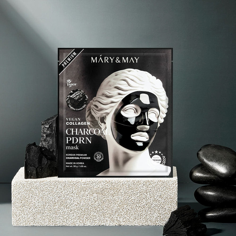 MARY&MAY Vegan Collagen Charcoal PDRN Gel Mask (4 Sheets)