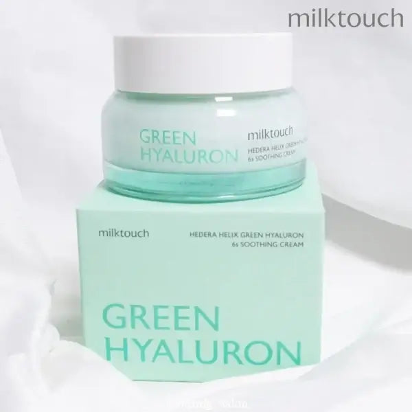 MILK TOUCH Western Songak Green Hyaluronic Acid 6-second Soothing Cream jar and packaging
