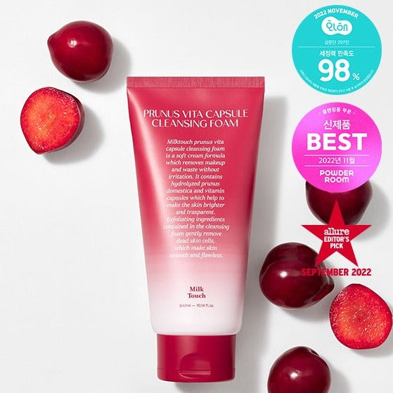 MILK TOUCH Prunus Vita Capsule Cleansing Foam | Kool Seoul