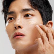 MIP Minam Cream Sun BB SPF50++UV Protetion 50ml - Gentleman Korea model applying sunscreen cream to male face