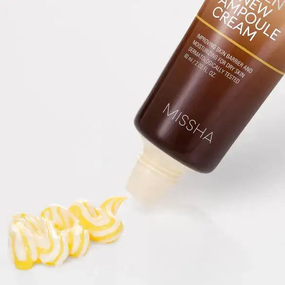 MISSHA BIPOLEN RENEW AMPOULE CREAM 60ml tube with cream texture.