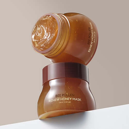 MISSHA Bipolen Renew Honey Mask 130ml product display, showcasing the texture and packaging of the honey mask.