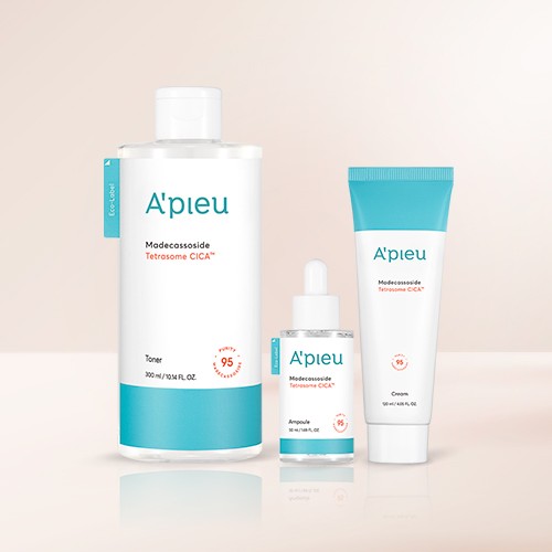 A'PIEU Madecassoside Tetrasome Cica Set (Toner+Ampoule+Cream) | Kool Seoul