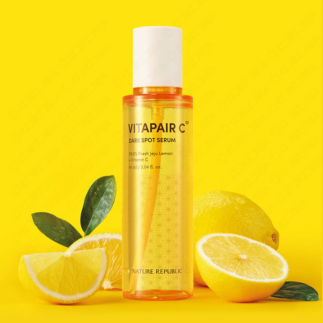 NATURE REPUBLIC Vitapair C Spot Serum 90ml Large Capacity 90ml with lemon background