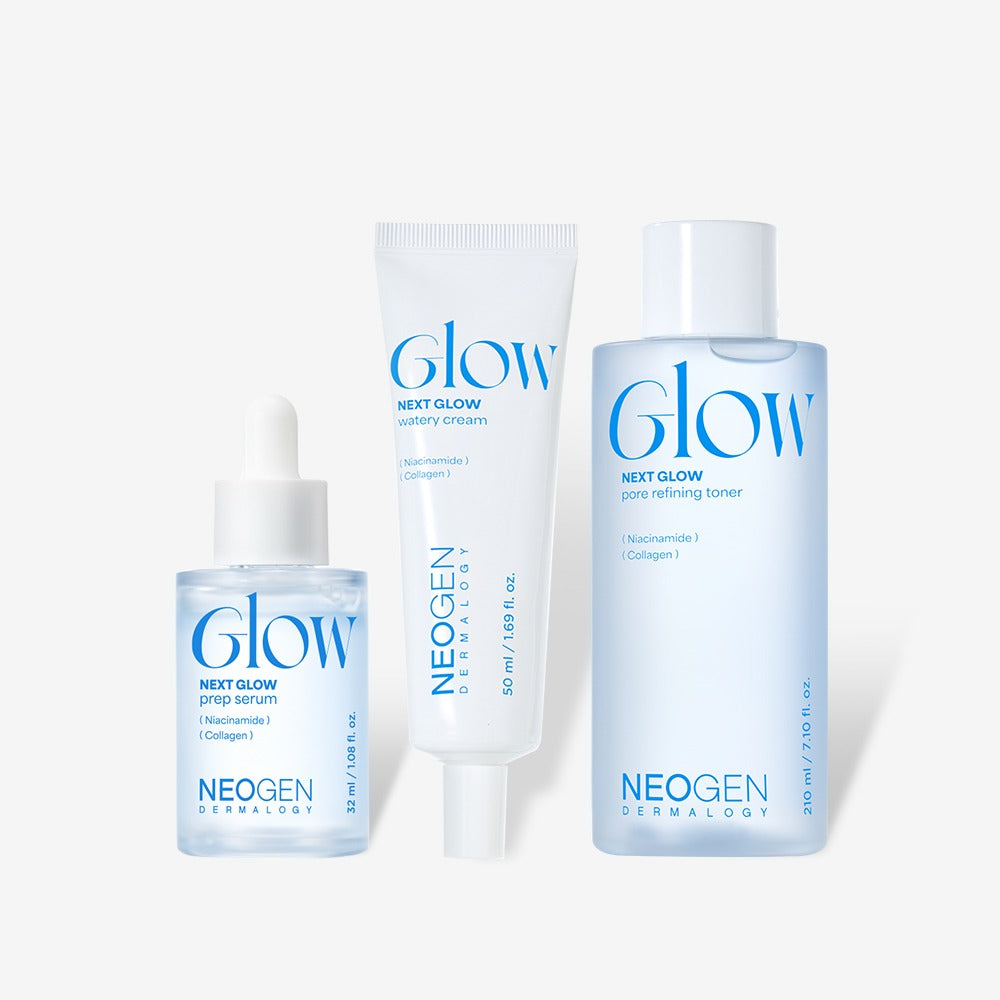 NEOGEN Next Glow 3-piece set (prep serum + moisture cream + pore refining toner)