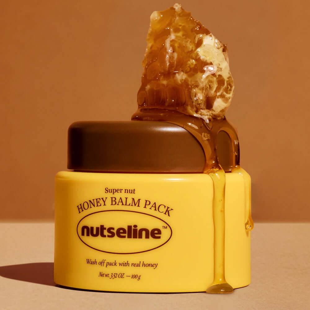 NUTSELINE Super Nut Honey Balm Pack 100g with honeycomb on top, perfect for skincare and moisture.