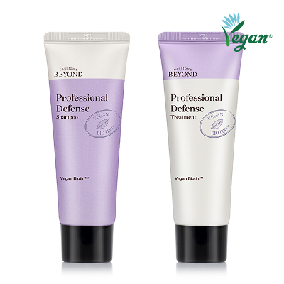 PASSION & BEYOND Professional Defense Shampoo and Treatment 100ml with Vegan Biotin - Pair of tubes for hair care