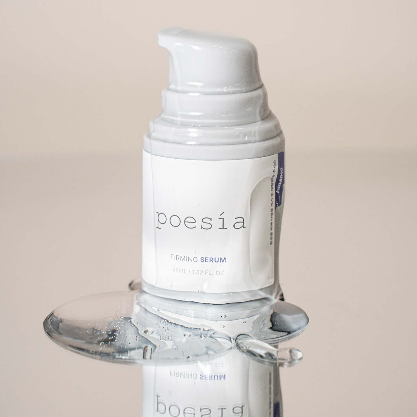 POESÃA Hydro Phyto Collagen Deep Farming Ampoule Serum 48ml bottle on reflective surface