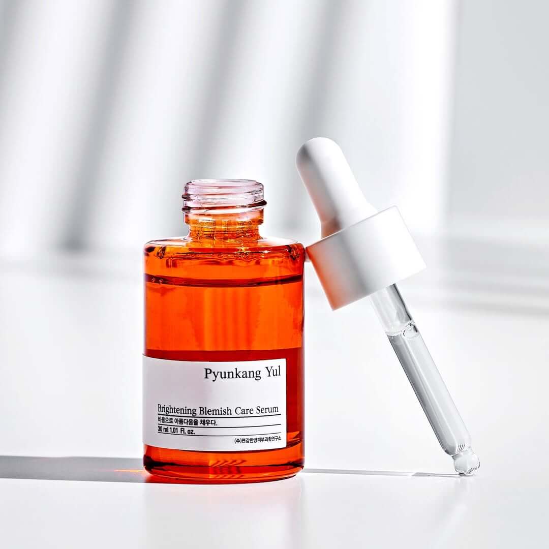 PYUNKANG YUL Brightening Blemish Care Serum 30ml with dropper on white background