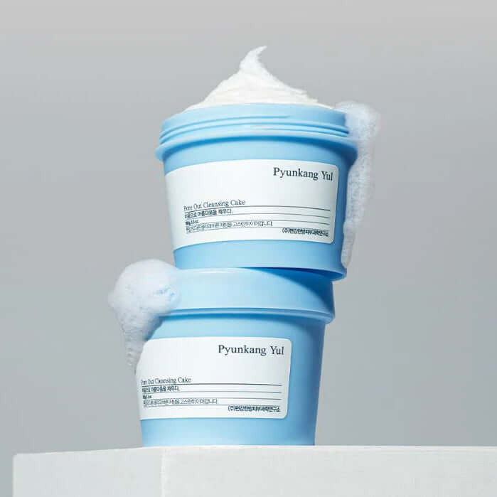 PYUNKANG YUL Pore Cleanser 100g in blue containers with foam