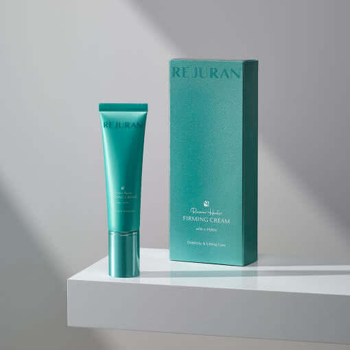 REJURAN Recover Healer Firming Cream 50ml tube and box displayed on a shelf