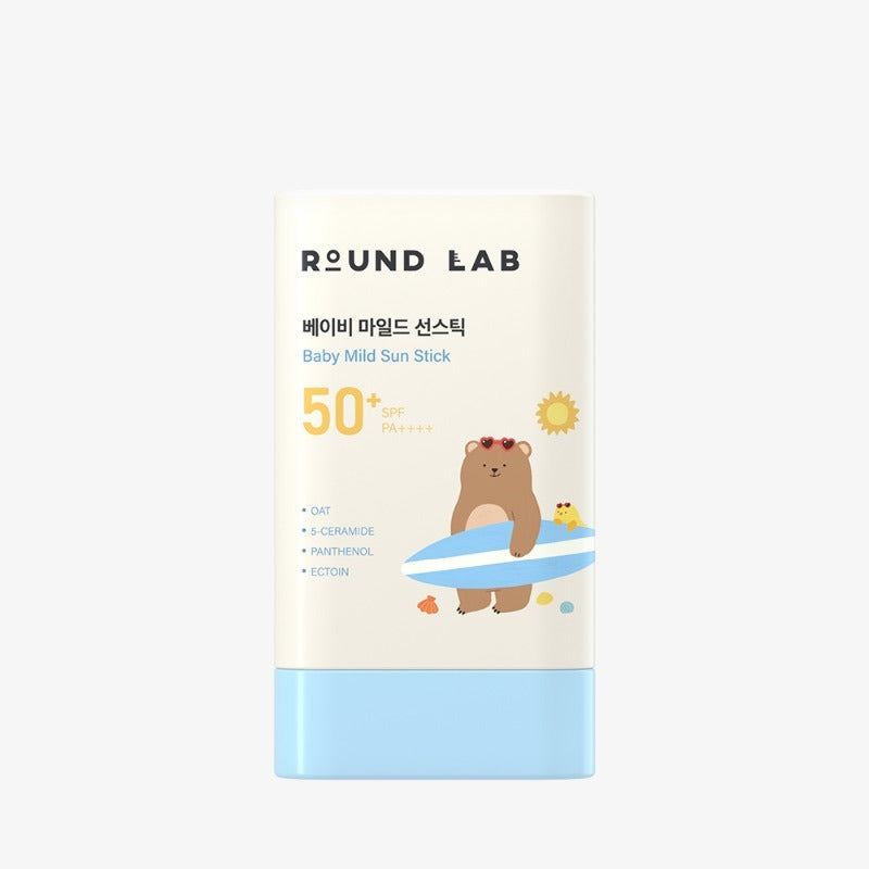 ROUND LAB Baby Mild Sun Stick SPF 50+ PA++++ 21g packaging with bear illustration