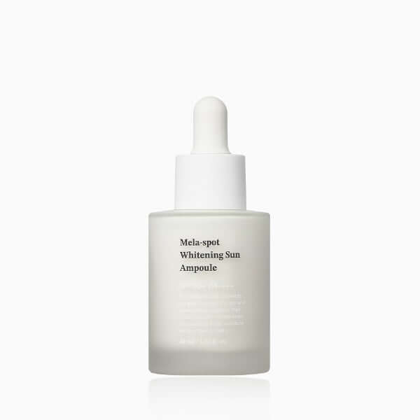 SUNGBOON EDITOR Mela Spot Whitening Sun Ampoule 40ml in a dropper bottle on a white background