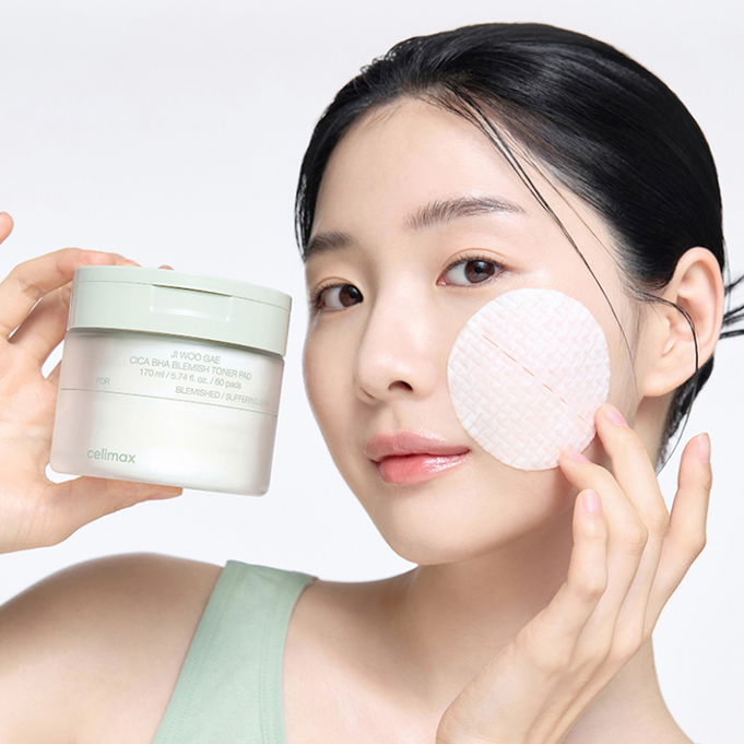CELIMAX Ji Woo Gae Cica BHA Blemish Toner Pad 60 pads
