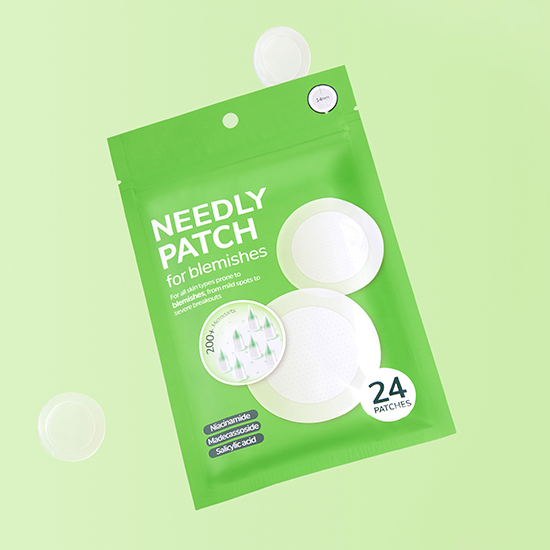 NEEDLY Patch for Blemish 24 Patches in green packaging on a light background.