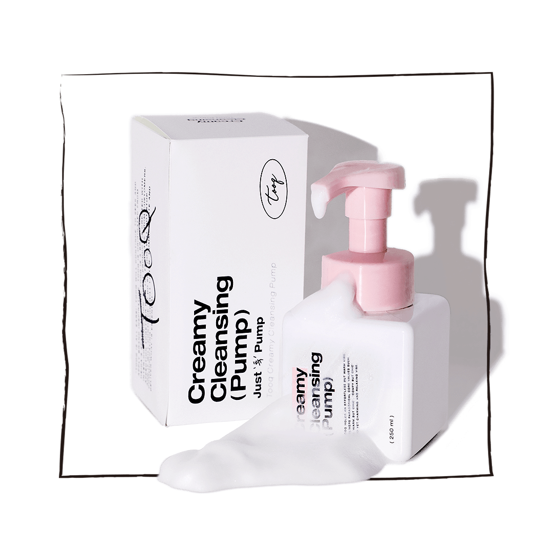 TOOQ Creamy Cleansing Pump 250ml with packaging and pump dispenser