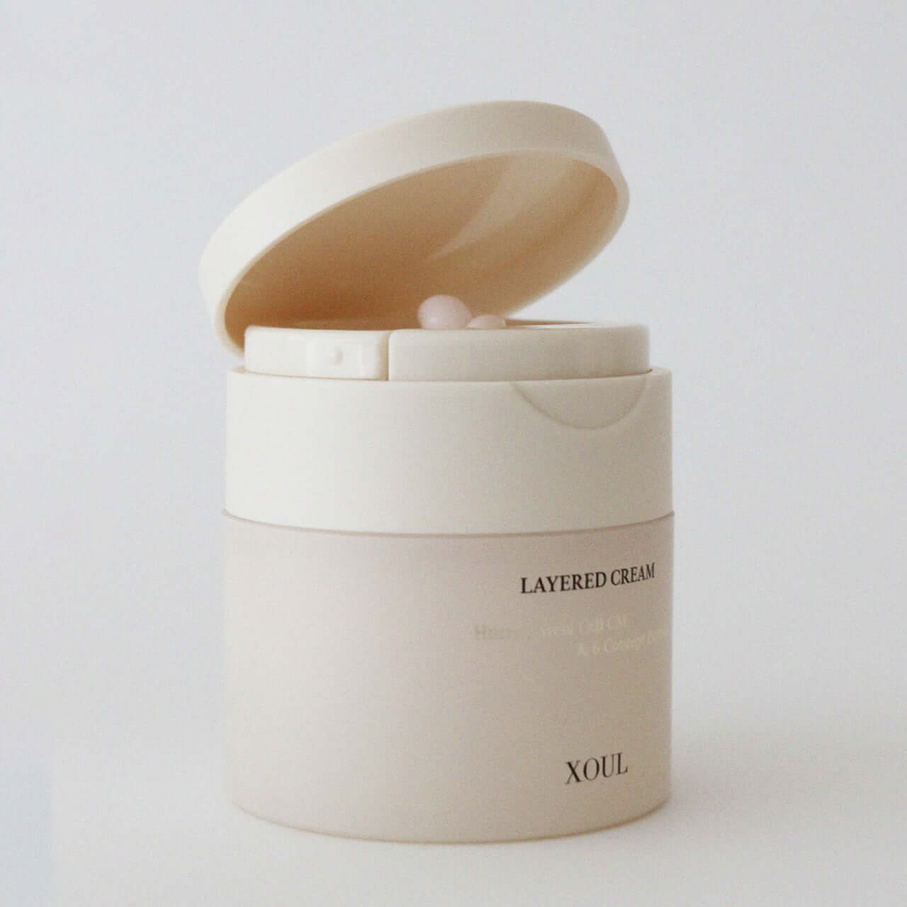 XOUL Layered Cream 50g in an open jar showing texture