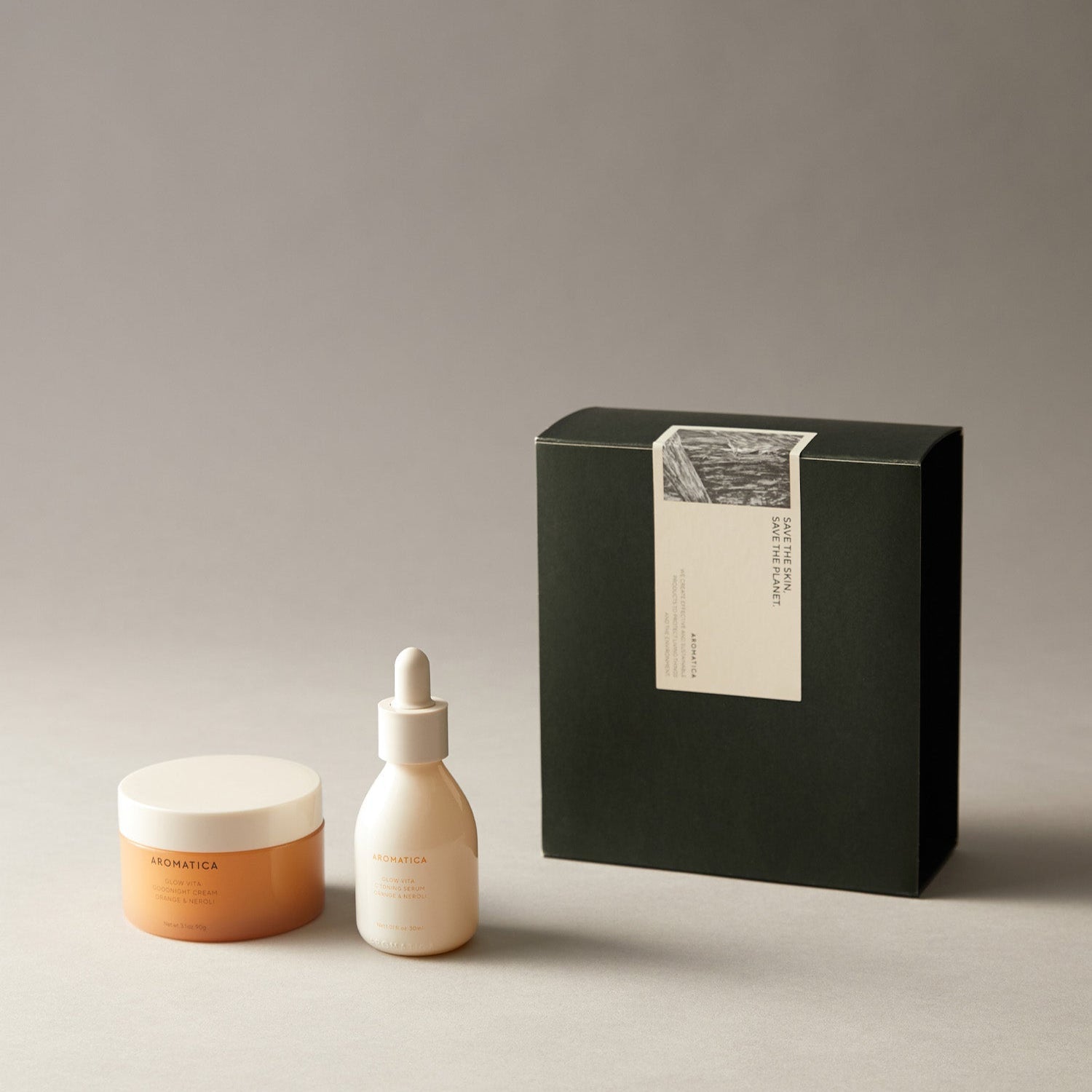 AROMATICA Glow Vita Toning Serum & Good Night Cream Set | Kool Seoul