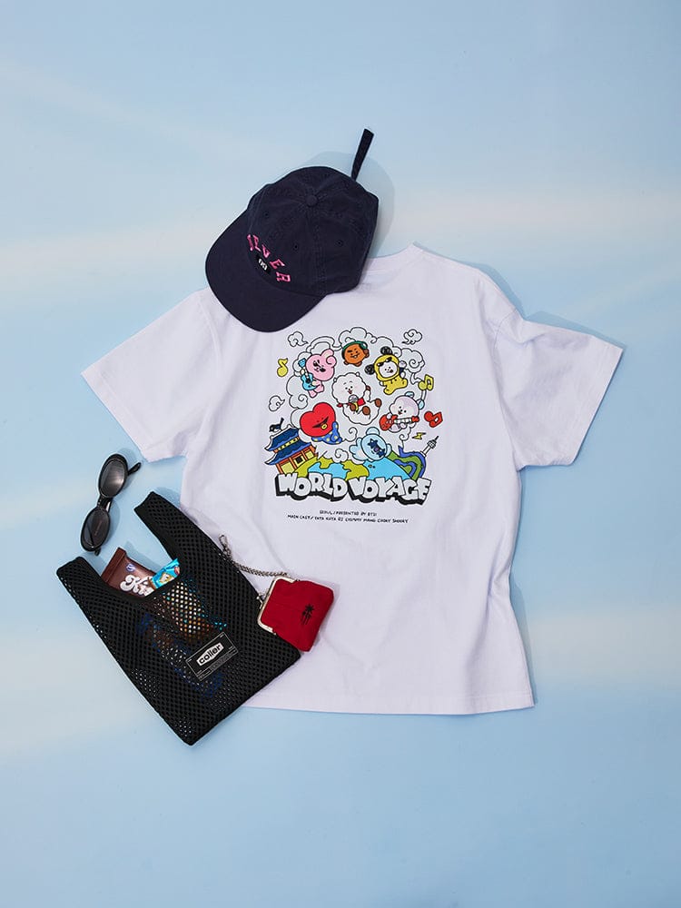 BT21 半袖Tシャツ ホワイト ワールドボヤージュ