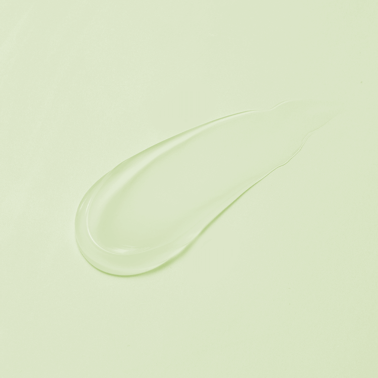 Texture of iUNIK Centella Calming Gel Cream 60ml with smooth gel consistency on green background