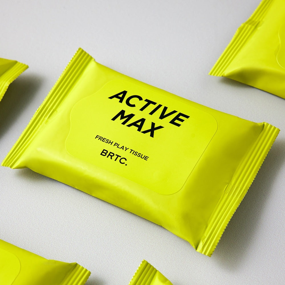 BRTC Homme Active Max Fresh Play Tissue 15 Sheets bright yellow pack for men skincare by Gentleman Korea