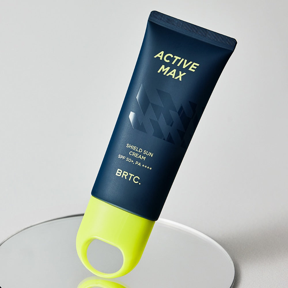 BRTC Homme Active Max Sheild Sunscreen 50ml - Gentleman Korea men’s SPF 50+ sunscreen tube product shot