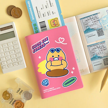 Kakao Friends - チューシク パスポートホルダー ローズ トラベルウォレット