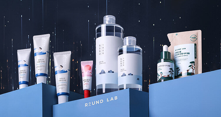 Nature-Inspired Korean Skincare for Healthy, Hydrated Skin products by ROUND LAB on display