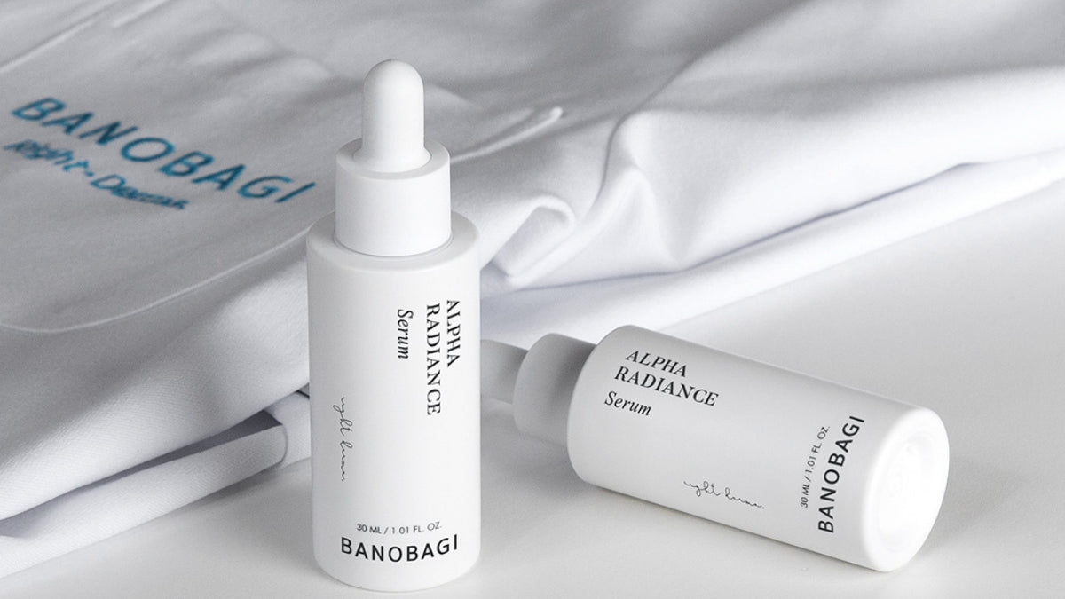 BANOBAGI Alpha Radiance Serum bottles on display, highlighting Korean innovation for beautiful skin. Unlock the Secret to Beautiful Skin with BANOBAGI’s Innovative Products.