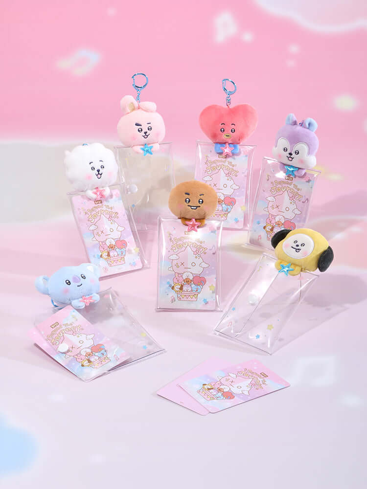BT21 CLEAR PLUSH POUCH KEYRING BEYOND THE JOURNEY