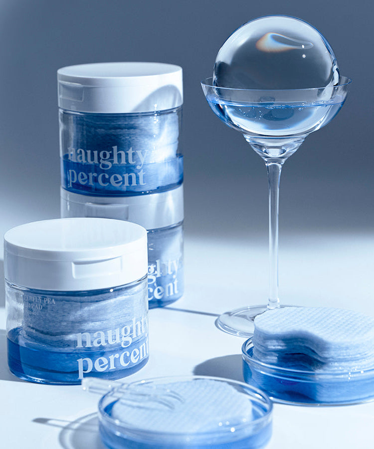 NAUGHTY PERCENT Butterfly Pea Toner Pad 200g 60p | Kool Seoul