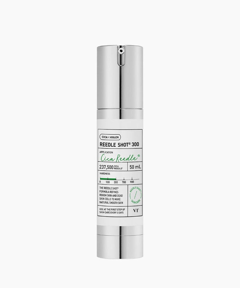 VT COSMETICS Reedle ShotÂ® skincare product bottle with ingredients and volume details visible on label
