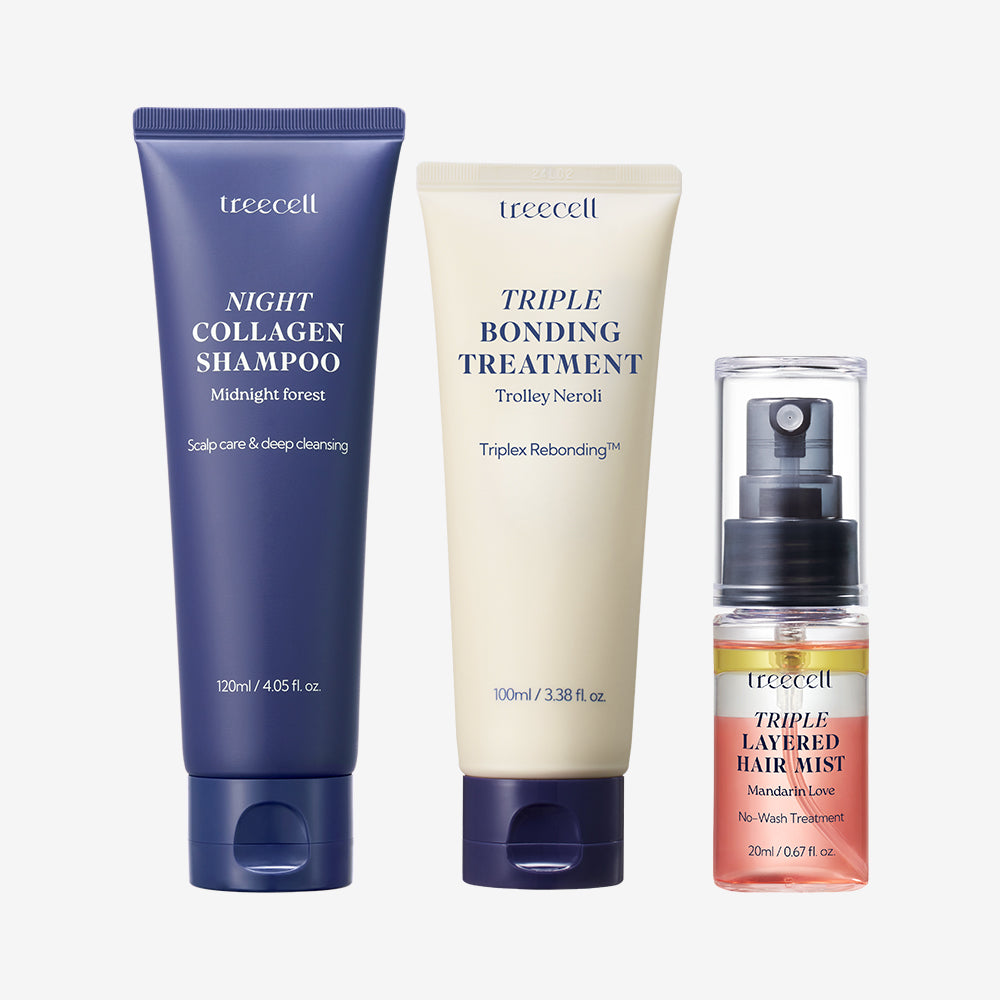 TREECELL Night Routine Trial 3-Piece Set - Korean hair care set