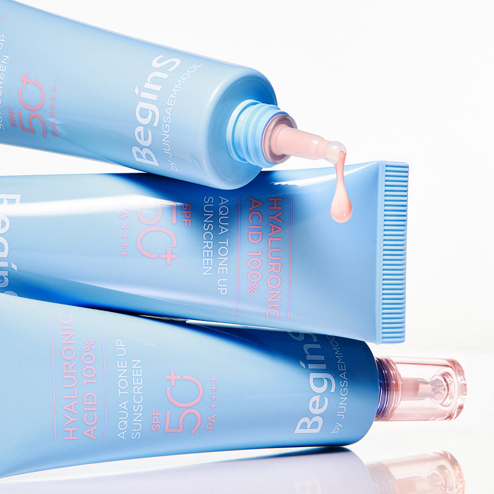 JUNG SAEM MOOL BeginS Blue Chamomile Hyaluronic Acid Aqua Tone-up Sun Cream - Korean tone-up sunscreen, view 2