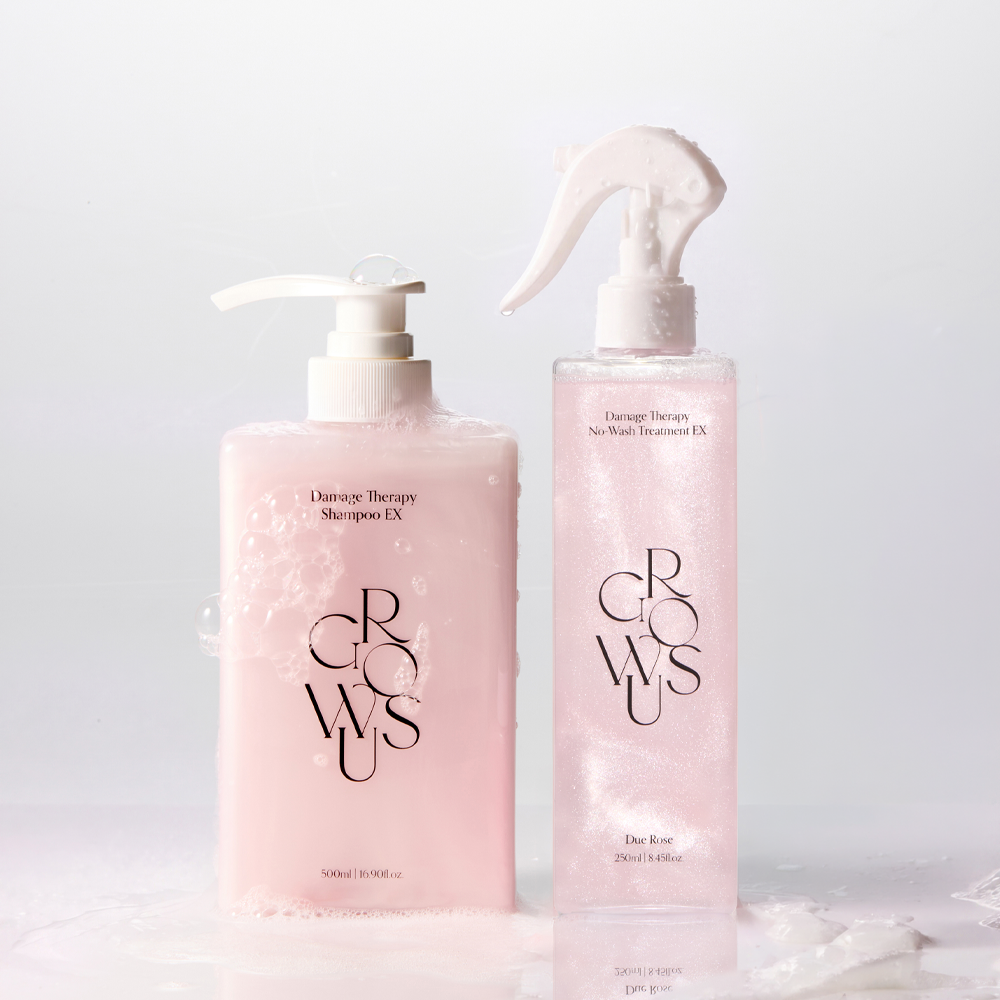 GROWUS Damage Therapy Shampoo EX & No-Wash Treatment EX Set - Korean hair care set