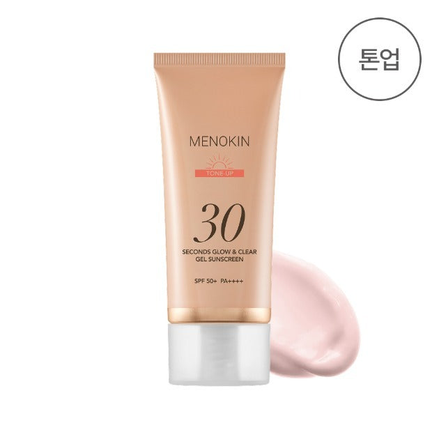 MENOKIN 30 Seconds Glow & Clear Gel Sunscreen Tone-Up SPF50+ 50 ml