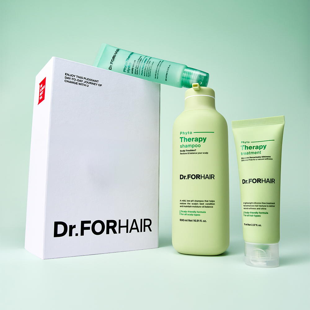 DR.FORHAIR Phyto Therapy Shampoo, Treatment & Scalp Serum Set - Korean hair care set