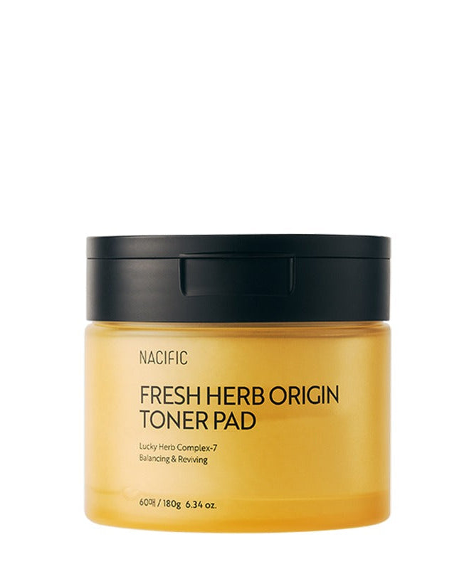 NACIFIC Fresh Herb Origin Toner Pads 60 sheets/180g in yellow jar with black lid