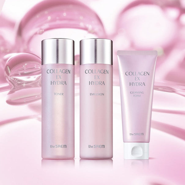 THE SAEM Collagen EX Hydra Skincare 3 Set (Toner+Emulsion+Foam) available on Koolseoul.com, your Korean Eshop from Seoul !