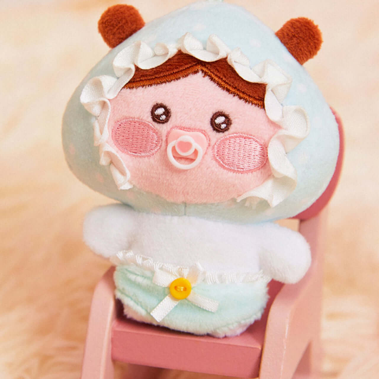 Kakao Friends Little Apeach Plush Keyring