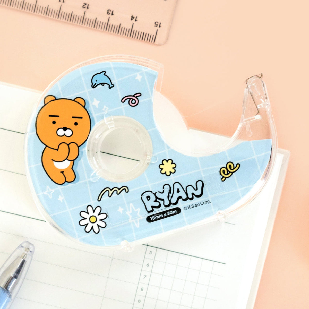 Clear Ruban Adhesif Ryan Sticker - Korean kawaii Kakao Friends | Koolseoul