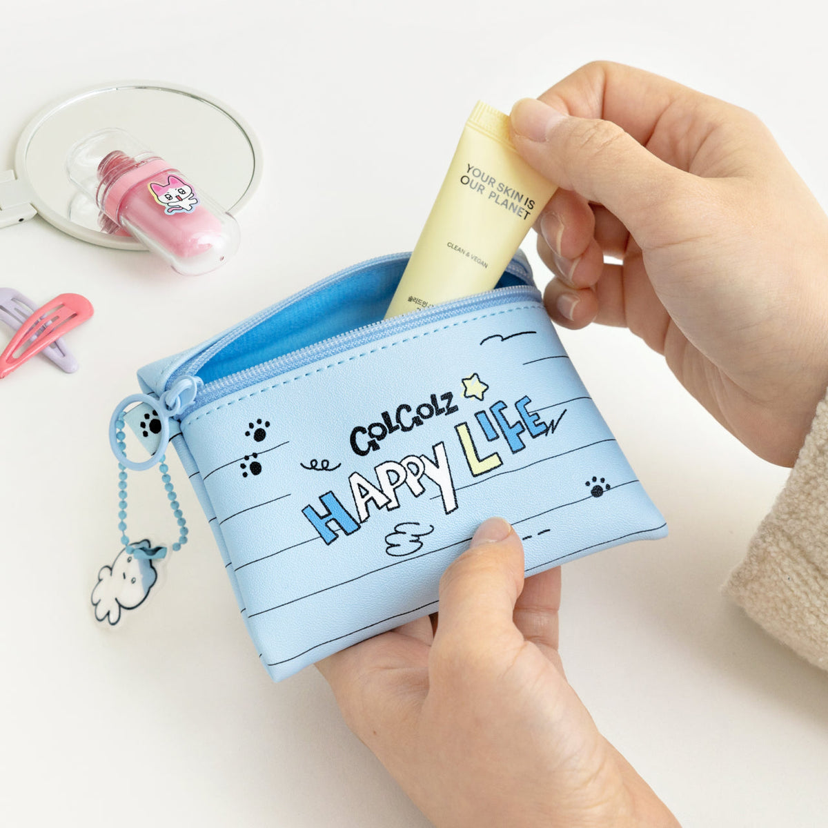 Mini Pouch & Keychain Set - Korean kawaii Kakao Friends | Koolseoul