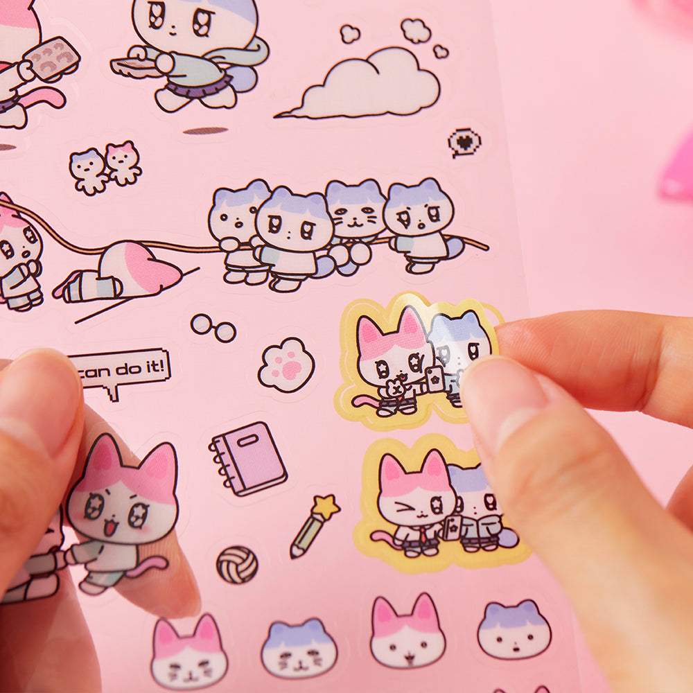 TransparentAutocollant Rose Sticker - Korean kawaii Kakao Friends | Koolseoul