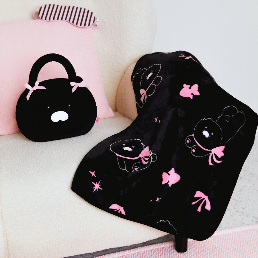 Kakao Friends - Black Pouch Blanket Chunsik