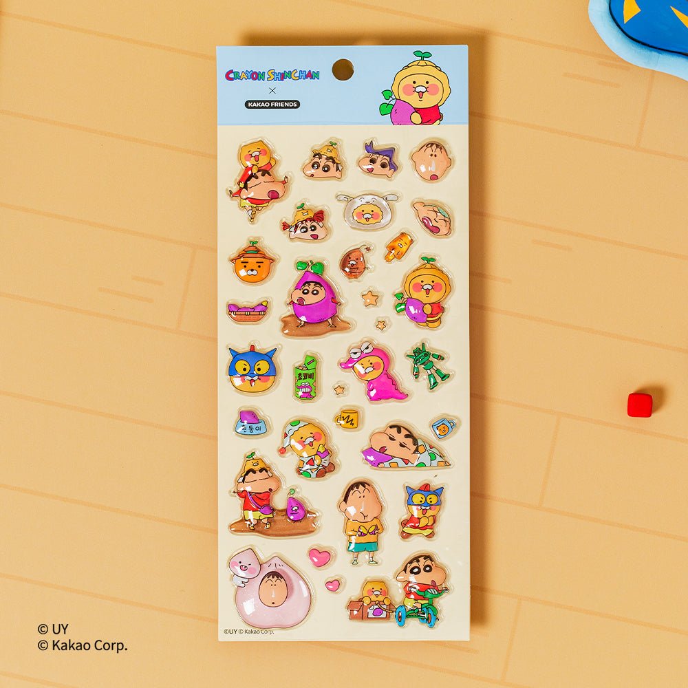 3D Puffy Stickers Shin-chan X Friends - Kakao Friends - image 1