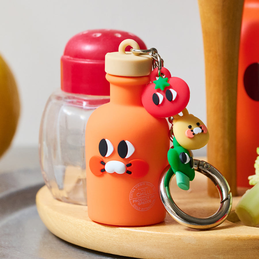 Figure Keychain Iyaiya X Friends Chili Olive Oil Chunsik - Kakao Friends