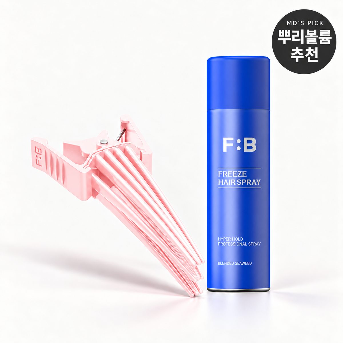 FORBEAUT Hair Volume Pincher Pink & Freeze Hair Spray Set - Korean hair care set